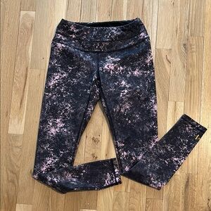 Lululemon Black and Pink Patterned Leggings
